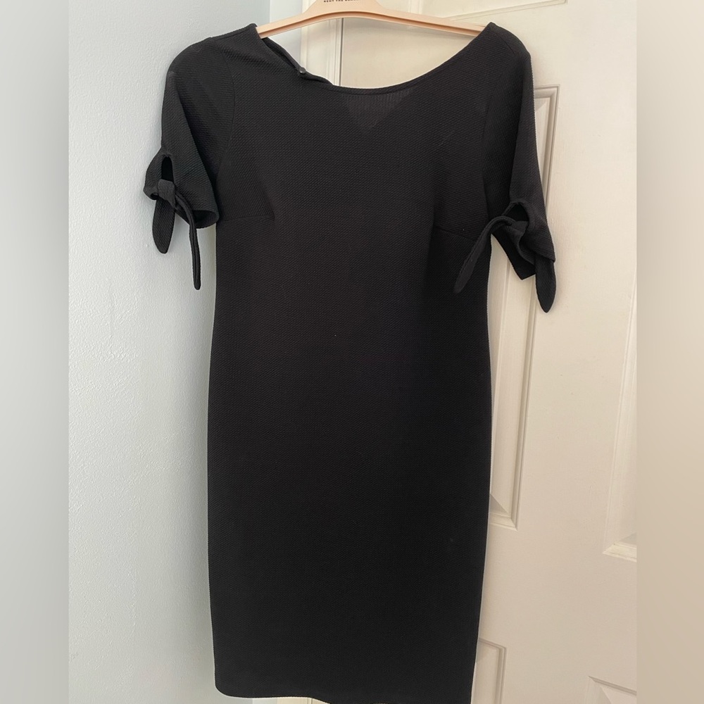 Motherhood Maternity Black Shift Dress w/ Tie Sleeves